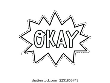 Doodle style okay. Minimalistic poster or banner for website. Communication and interaction on Internet. Confirmation and consent. Positivity and optimism concept. Cartoon flat vector illustration