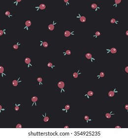 Doodle style ornament  Cherry background. Vector seamless pattern can be use in design, web site, packing, textile, fabric
