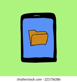 Doodle style pad with folder. Information storage