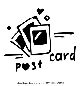 Doodle style photo cards. Polaroid photo. Icon for photos taken with love. A moment in a picture.