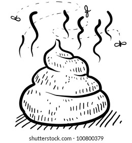 Doodle style pile of poo illustration in vector format