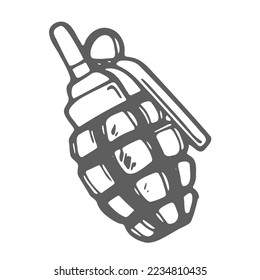 Doodle style pineapple hand grenade illustration in vector format suitable for web, print, or advertising use.