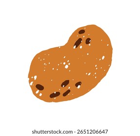 Doodle style potato tuber. Icon of raw root vegetable for cooking and eating. Healthy farm food. Agriculture crop, autumn harvest. Flat isolated hand drawn vector illustration on white background