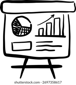 Tablero de presentación de estilo Doodle con gráficos