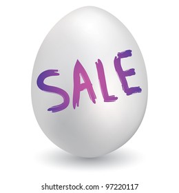 Doodle style retail sale sketch on decorated holiday Easter Egg in vector format
