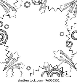 Doodle style retro pop explosion background in vector format