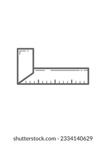 Icono de regla de estilo Doodle, Ilustración de material de regla de dibujo manual