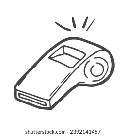 Doodle style safety whistle in vector