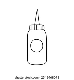 Botella de salsa estilo Doodle. Vector aislado sobre fondo blanco