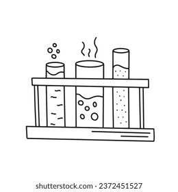 Doodle style science laboratory beakers and test tubes illustration in vector format suitable for web, print, or advertising use.