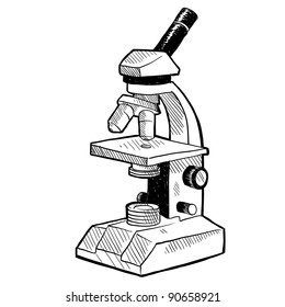 Doodle style scientist's microscope