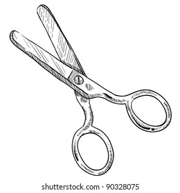 Doodle style scissors illustration