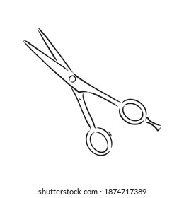 Ilustración de tijeras estilo Doodle. Ilustración de esbozo vectorial de tijeras