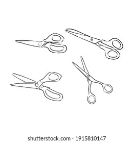 Doodle style scissors illustration. scissors, vector sketch illustration