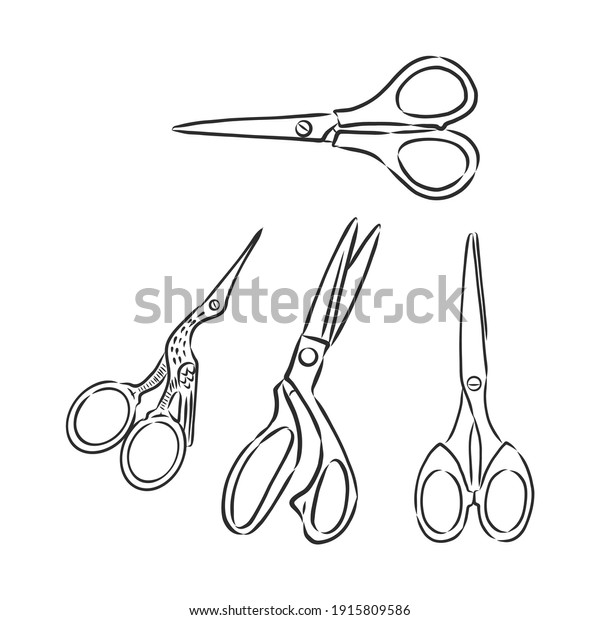 Doodle Style Scissors Illustration Scissors Vector Stock Vector ...