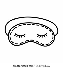 Schlafmaske im Doodle-Stil. Vektorsymbol.