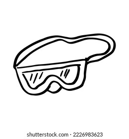 Doodle style snorkeling equipment in vector format including snorkel and mask