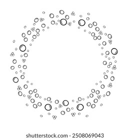 
Doodle style soap bubble frame. Linear air gas design. Foam window vector illustration