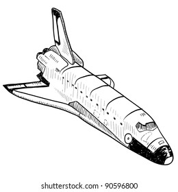 Doodle Style Space Shuttle Illustration In Vector Format