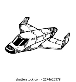 Doodle Style  Spaceship  Illustration In Vector Format
