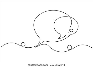 Doodle-Stil Sprechblase eine Linie Kunst Umriss Vektorgrafik.