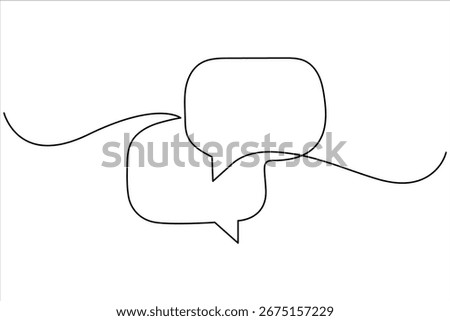 
Doodle style speech bubble one line art outline vector illustration.