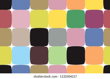 Doodle Style Squares Seamless Pattern vector design Geometric Texture