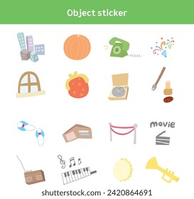 Doodle Style Sticker icon Set