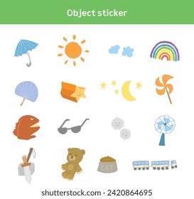 Doodle Style Sticker icon Set