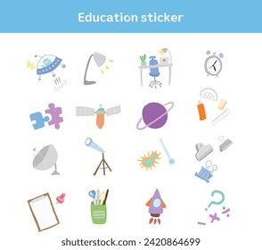 Doodle Style Sticker icon Set