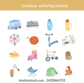 Doodle Style Sticker icon Set