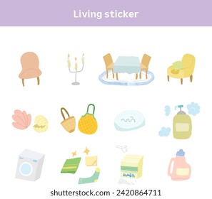 Doodle Style Sticker icon Set