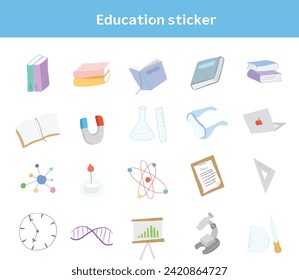 Doodle Style Sticker icon Set