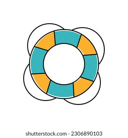 Doodle style summer life jacket icon vector design