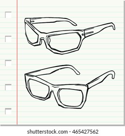 Doodle style sunglasses vector illustration
