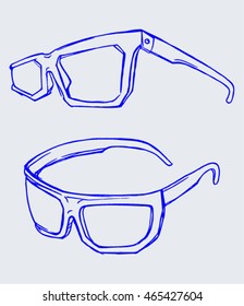 Doodle style sunglasses vector illustration