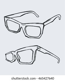 Doodle style sunglasses vector illustration