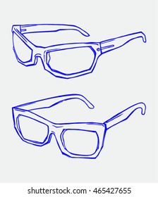 Doodle style sunglasses vector illustration