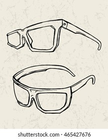 Doodle style sunglasses vector illustration