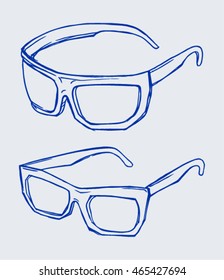 Doodle style sunglasses vector illustration
