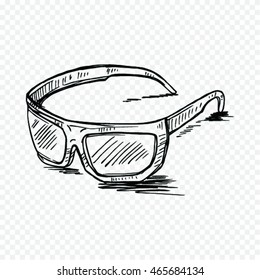 Doodle style sunglasses vector illustration