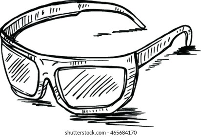 Doodle style sunglasses vector illustration