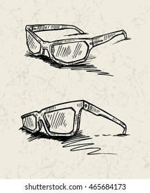 Doodle style sunglasses vector illustration