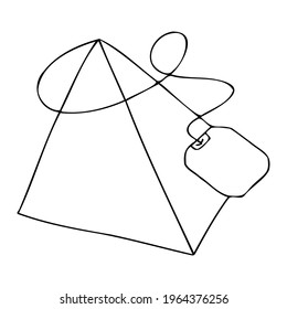 Teebeutel im Doodle-Stil. Infusionsbeutel mit Tag im Vektorformat.
