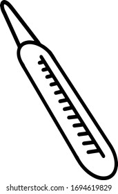 Termómetro estilo Doodle. Imagen en blanco y negro sobre fondo blanco.