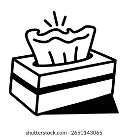  Doodle style tissue box icon.
