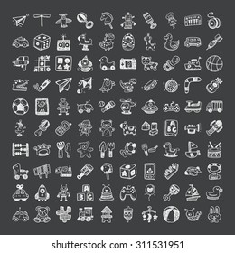 doodle style toy icons