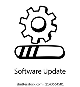 Ein trendiges Dodle-Symbol für Software-Aktualisierung 