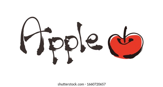 Doodle style Typography - Apple