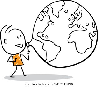 Doodle style vector illustration object isolated hand draw. Line art cartoon design character